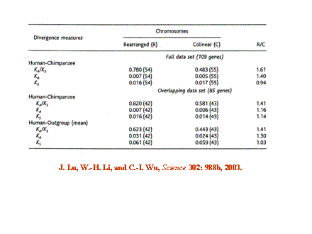Slide #16. J. Lu, W.-H. Li, and C.-I. Wu, Science 302: 988b, 2003.