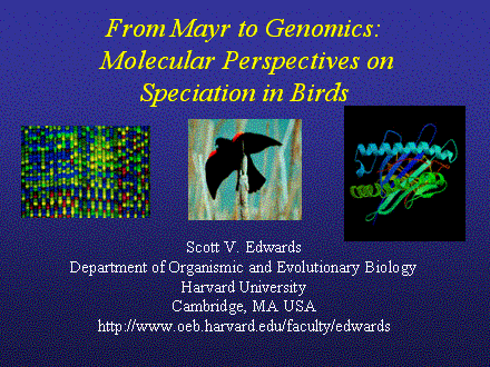 Slide #1. From Mayr to Genomics: