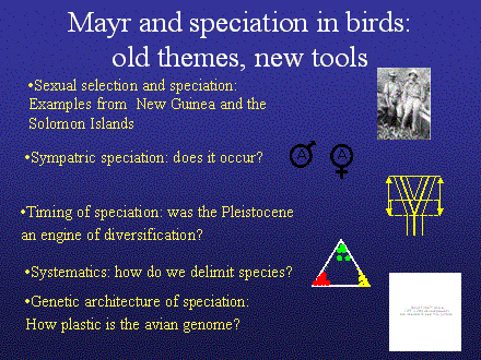 Slide #2. Mayr and speciation in birds: