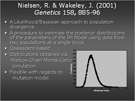 Slide #19. Nielsen, R. & Wakeley, J. (2001) Genetics 158, 885-96