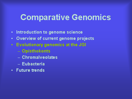Slide #19. Comparative Genomics