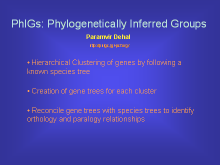 Slide #27. PhIGs: Phylogenetically Inferred Groups