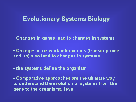 Slide #60. Evolutionary Systems Biology