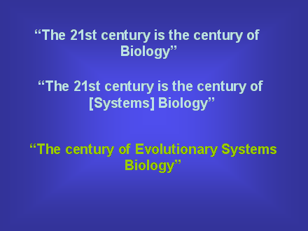 Slide #65. "The 21st century is the century of              <BR> Biology"