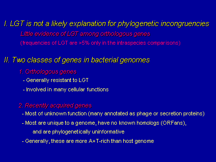 Slide #24. II. Two classes of genes in bacterial genomes