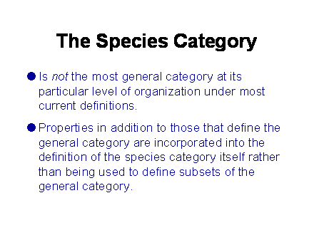 Slide #20. The Species Category