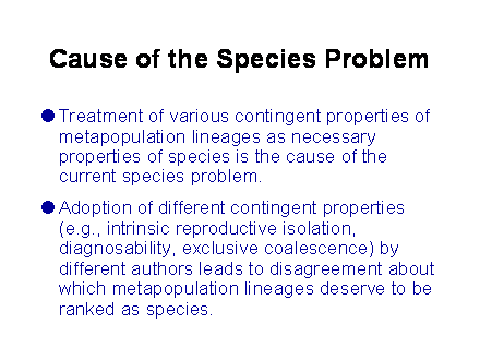 Slide #24. Cause of the Species Problem