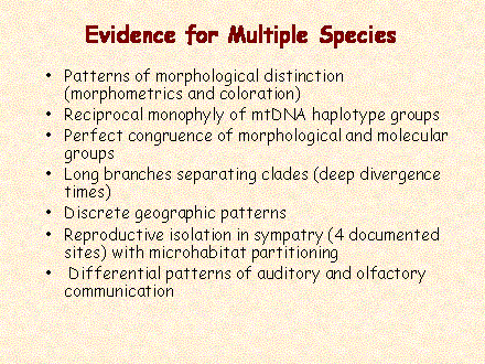 Slide #63. Evidence for Multiple Species
